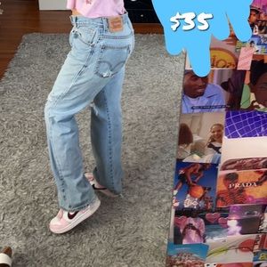Light wash distressed Levi’s